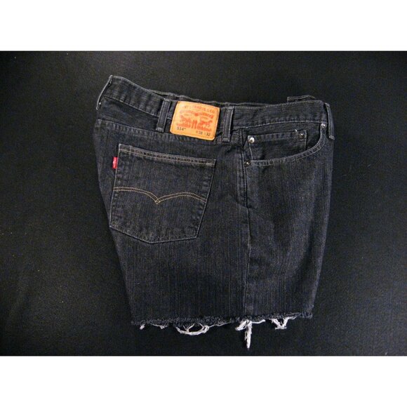LEVIS 514 Womens Black CUTOFF JEANS SHORTS 38 x 32 HIGH WAISTED - Picture 3 of 10